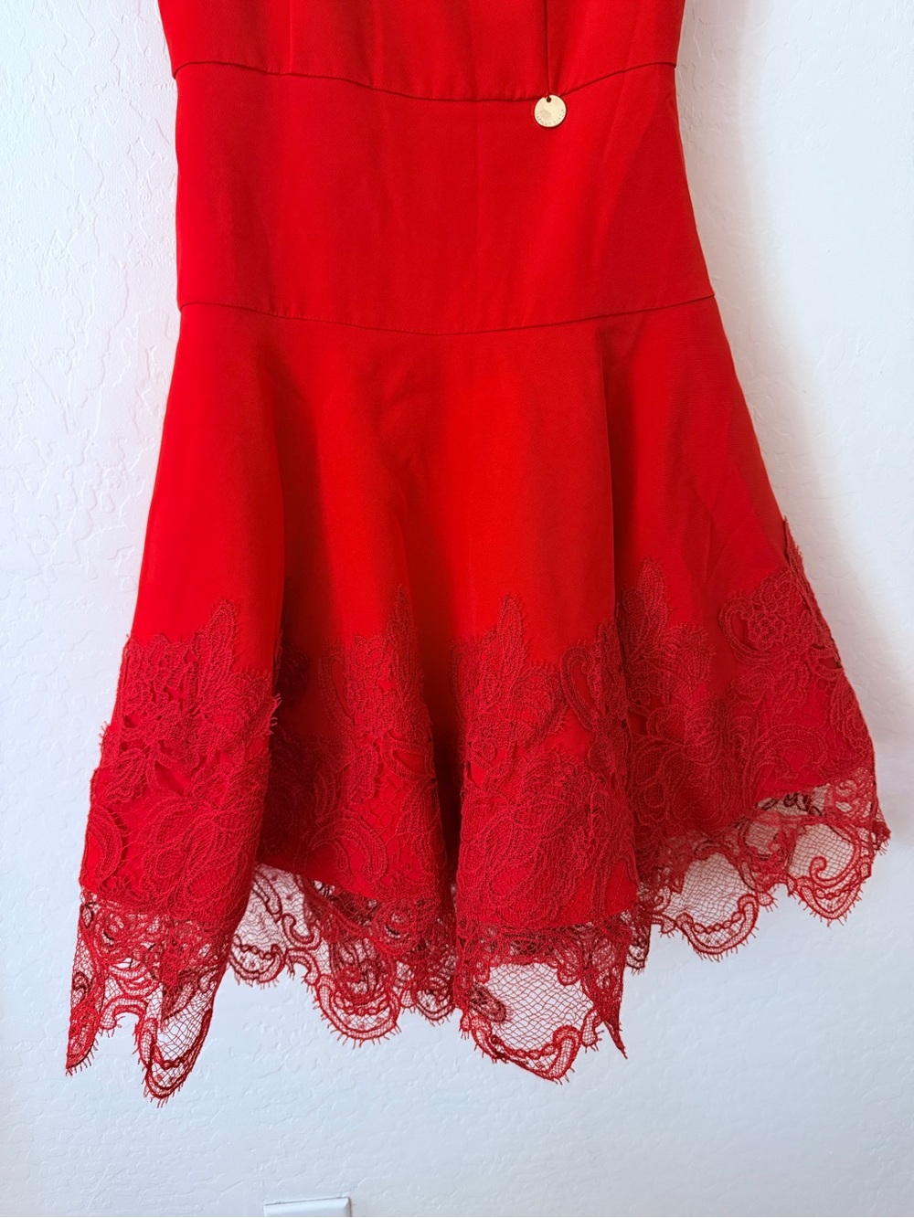 Bronx & Banco Red Lace Fit & Flare Mini Dress Size US 4 AU/UK 8 - Picture 5 of 10
